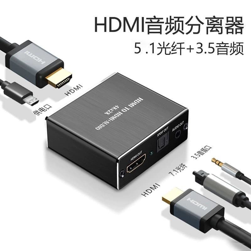 Cross-border HDMI Audio Video Splitter 4K HDTV Optical + 3.5mm Audio HDMI TO HDMI + AUDIO Decoder