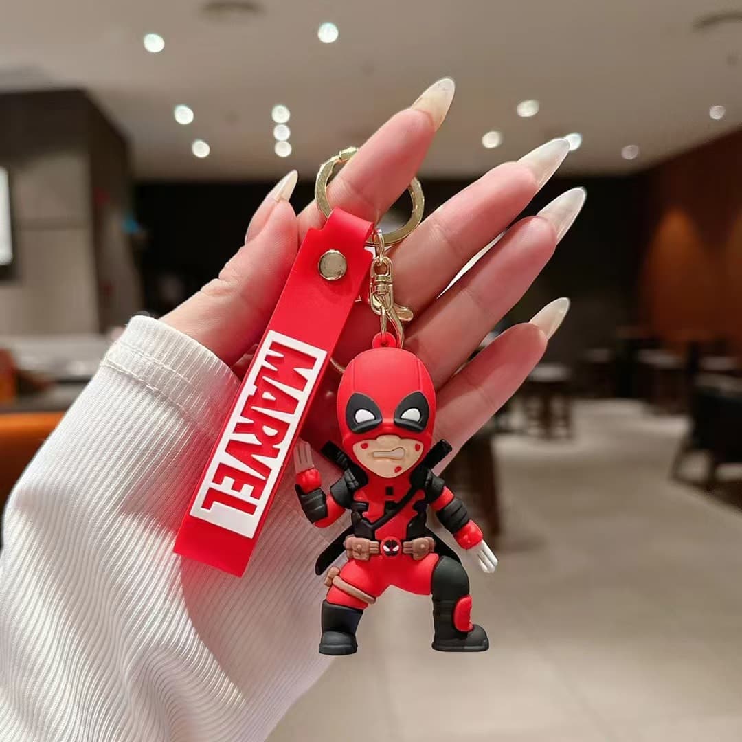 Cartoon Wolverine and Deadpool Keychain Pendant Bag Car Key Chain Accessory Gift