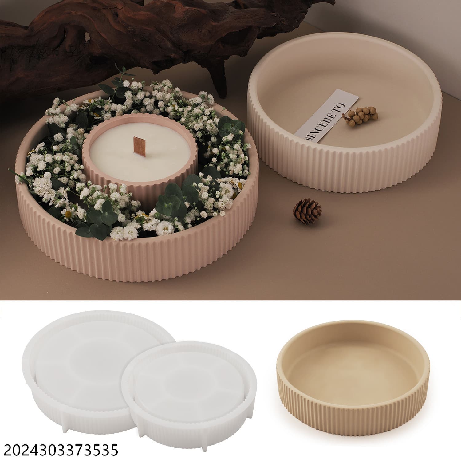 diy glue gypsum cement candle cup storage bowl pattern storage tray candle container silicone mold