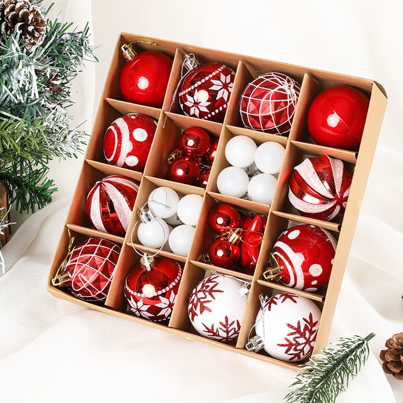 Christmas Tree Accessories Glitter Ball Pieces Set Colorful Electroplated Ornaments Scene Arrangement Hanging Balls Decorations