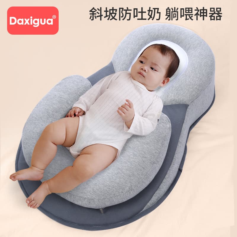 Anti-spill Milk Choking Baby Pillow Newborn Feeding Pillow Breastfeeding Lying Feeding Infant Anti-vomiting Slope Pad