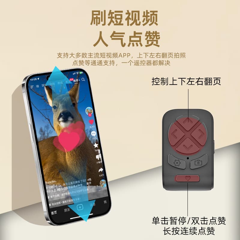 Ring Bluetooth Remote Control for Tablet and Phone Camera Shutter, Selfie Controller, Video and Page Turning Remote