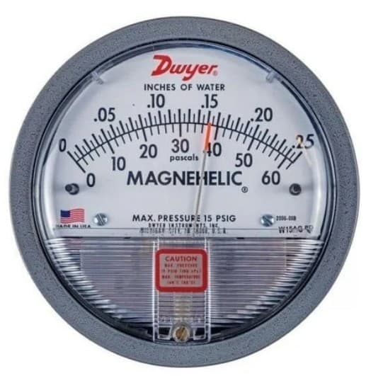 Dwyer Differential Pressure Gauge 2001D/2002D/2003D In/Kpa Dual Scale