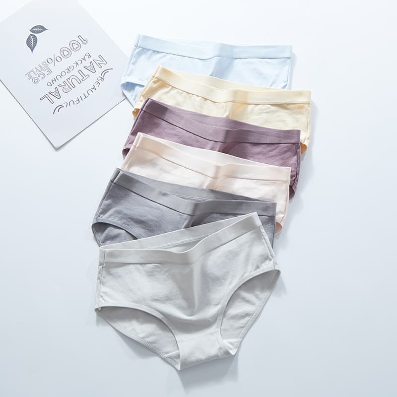 Simple Mid-Rise Cotton Crotch Women's Underwear Seamless Full Cotton Elastic Breathable Comfortable Combed Cotton Women's Triangle Panties Wholesale