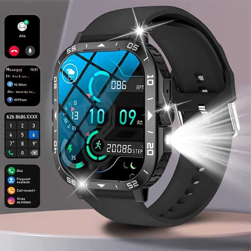 Cross-border Y50 Outdoor Sports Watch Bluetooth Calling Smart Watch with LED Flashlight Heart Rate Health Watch