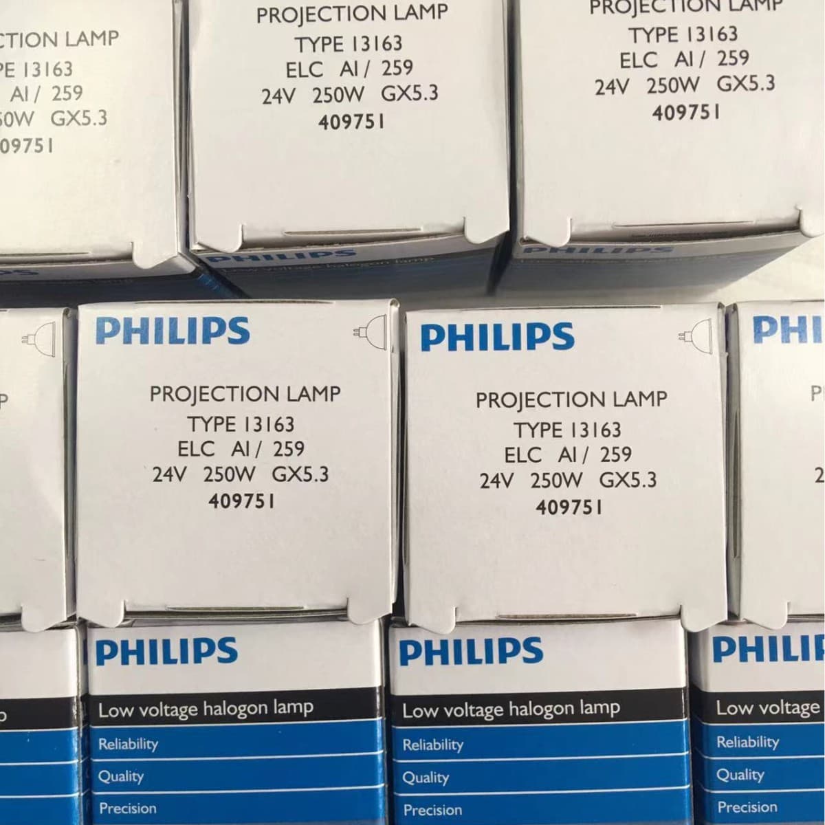 Philips Projector Bulb 13163 ELC 24V250WGX5.3 Halogen Lamp Cold Light Source Reflector 64653