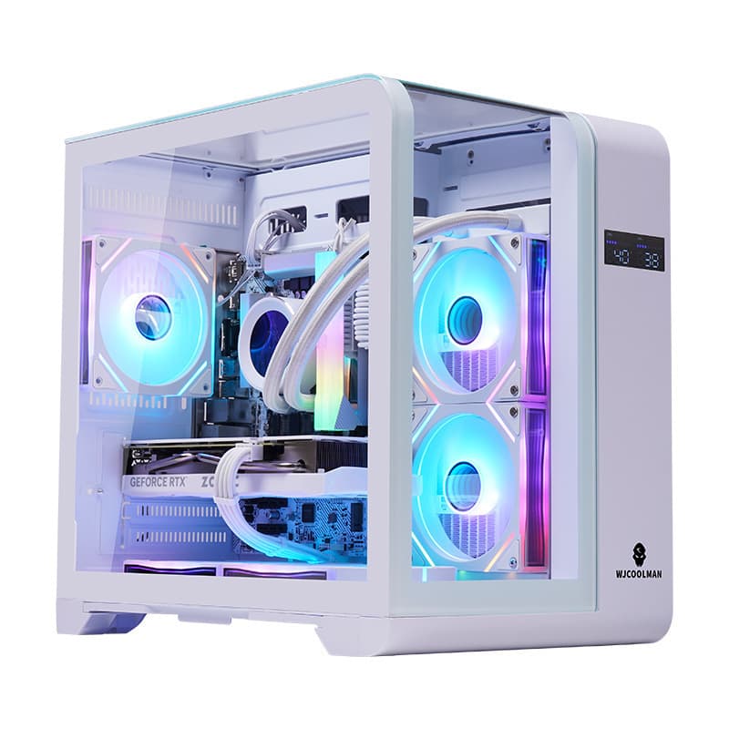 Cross-border desktop computer sea view room host case desktop mini panoramic side transparent e-sports water-cooled game case