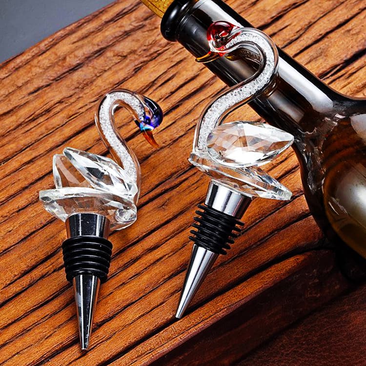 LUTIANNENG Crystal Diamond Element Swan Bottle Stopper, Wine Stopper for Preservation and Sealing, High-End Creative Home Decor