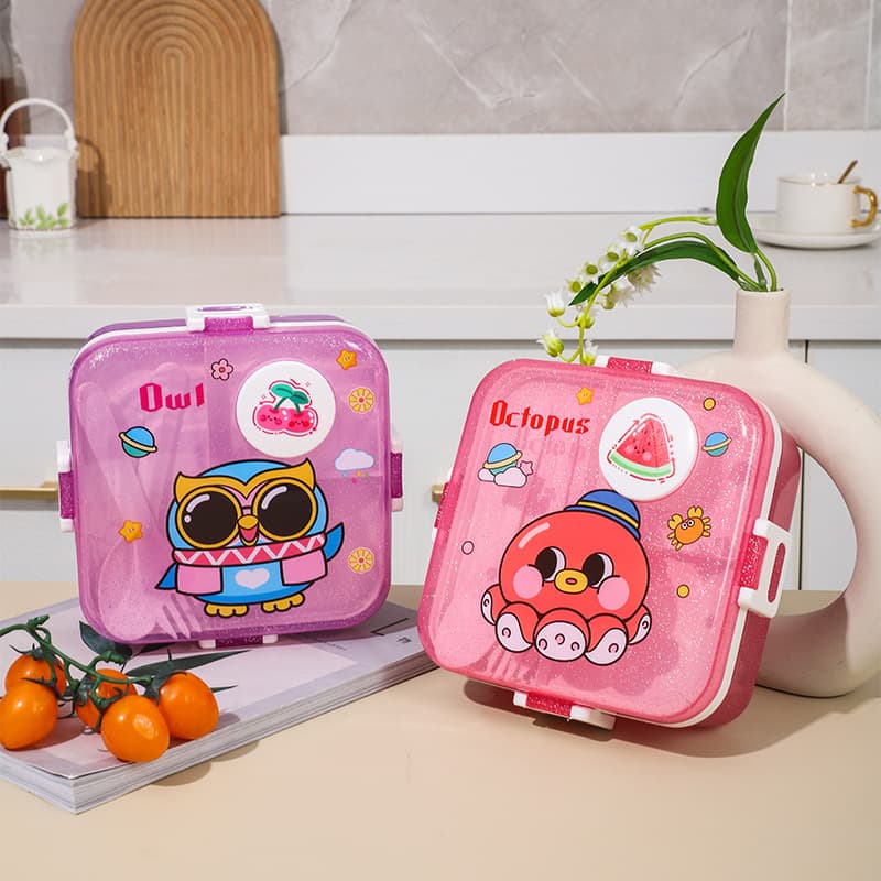 Square plastic lunch box creative simple lunch box portable sealed lunch box student divided lunch box outdoor lunch box