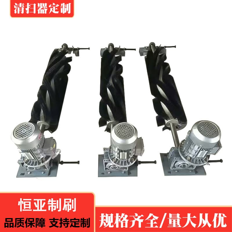 Electric Spiral Unpowered Roller Brush Cleaner Polyurethane Cleaner Belt Conveyor Brush Roller Cleaner