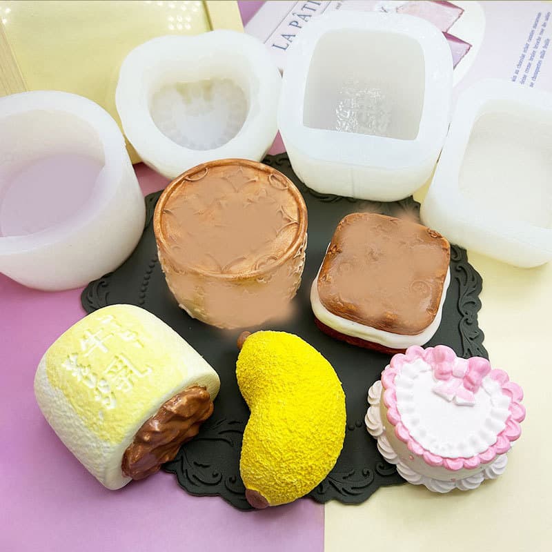 Squeeze Toy Silicone Mold Milk Bread Bow Tie Baking Mold Mousse Cake Plaster Candle Mold