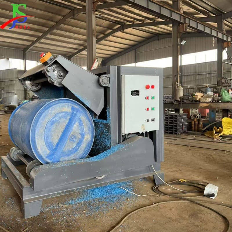 Electric Plastic Barrel Cutting Machine Small Cylindrical Rolling Shearing and Decomposition Machine Waste Plastic Barrel Recycling Treatment