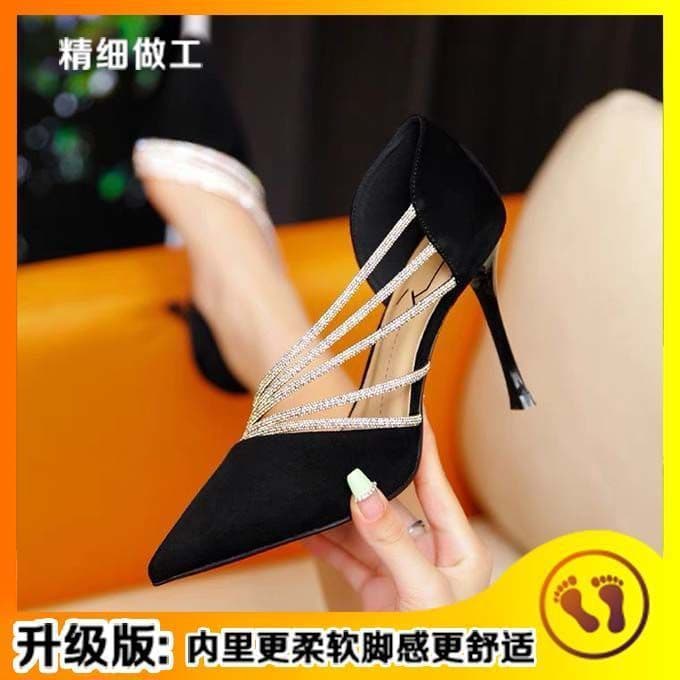 Fairy-style high heels, elegant and high-quality, 2025 spring new arrival, height-increasing for petite women, soft sole, versatile flats for women