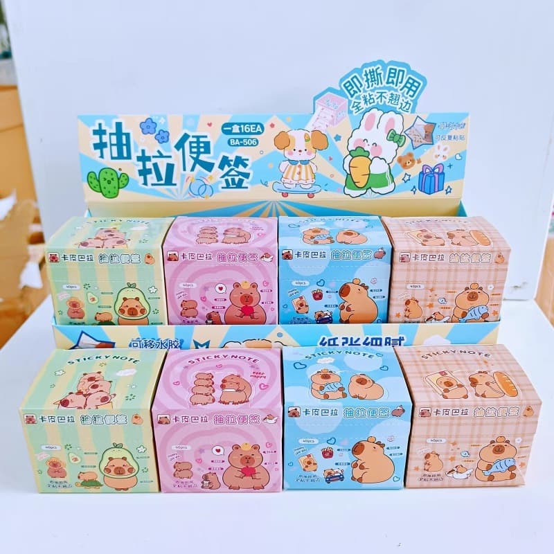 Best-selling New Capybara Pull-out Sticky Notes Cartoon Cute Little Capybara Roll Sticker Journal Memo Pad Sticker Wholesale