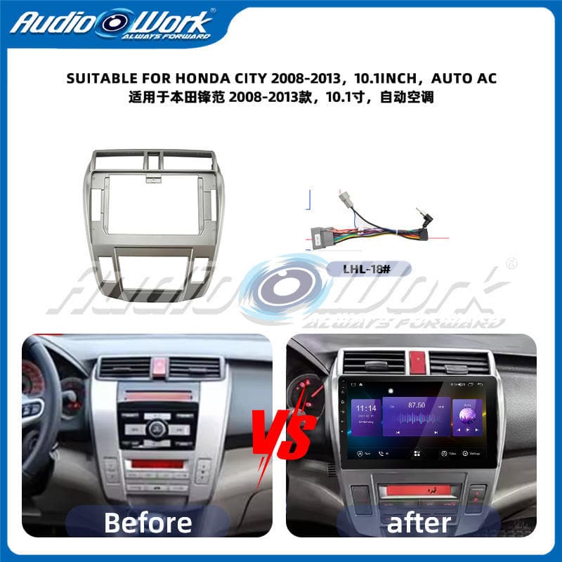 2008-2013 Honda City Fengfan 10-inch Center Console Navigation Frame Android Large Screen Universal Trim Panel