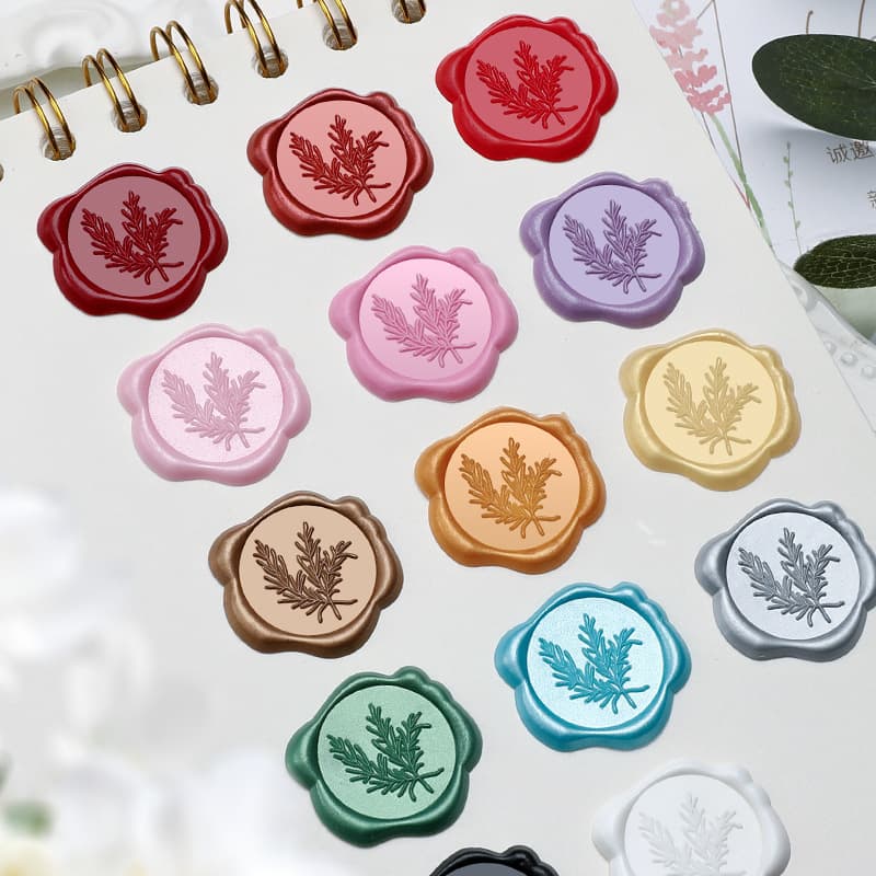 Xiantu Plant Wax Seal Stickers - Rosemary Multi-Color Wax Seal Stickers for Envelope Sealing, Customizable