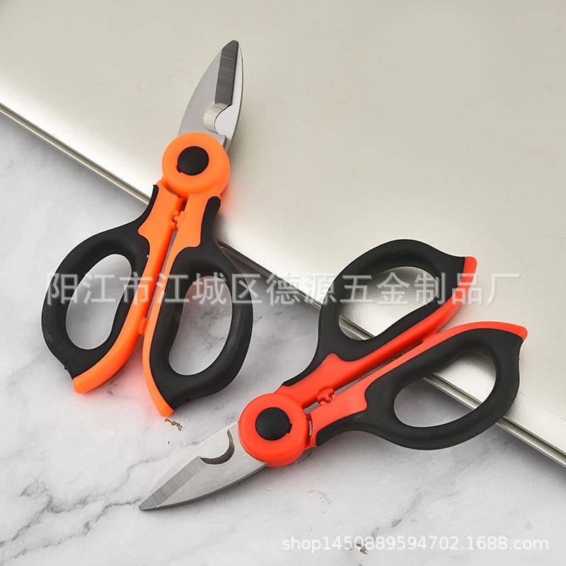 In Stock: Multi-Functional Electrician's Scissors, Insulated Wire Duct Cutters, Tin Snips, Serrated Fishing Line Scissors with High Power