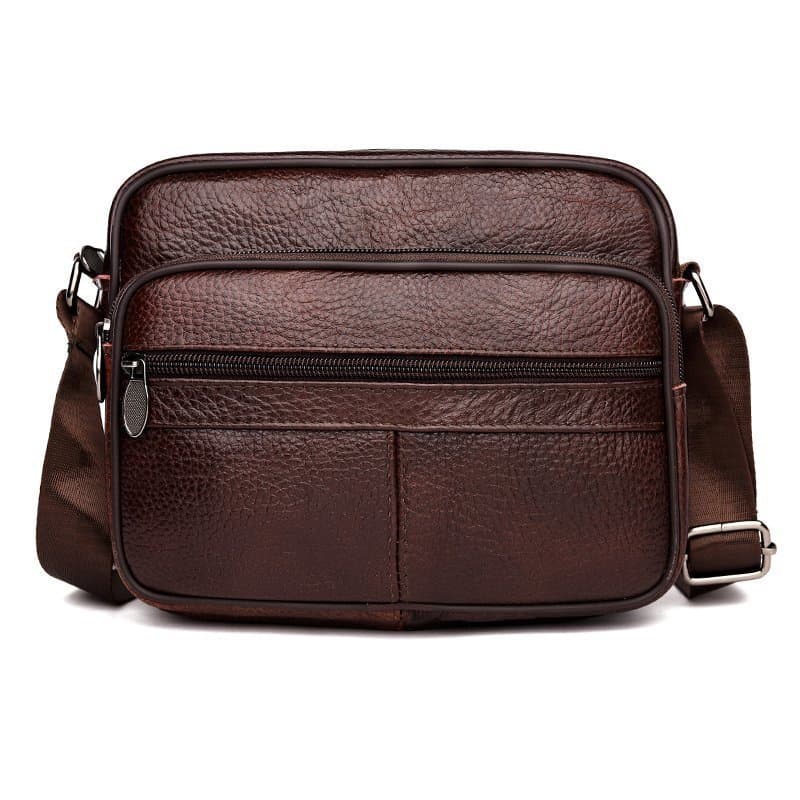 Export Wholesale First-Layer Cowhide Shoulder Bag, Casual Crossbody Bag, Outdoor Genuine Leather Men's Bag, Mobile Phone Bag, Crossbody Bag, Pipe Bag
