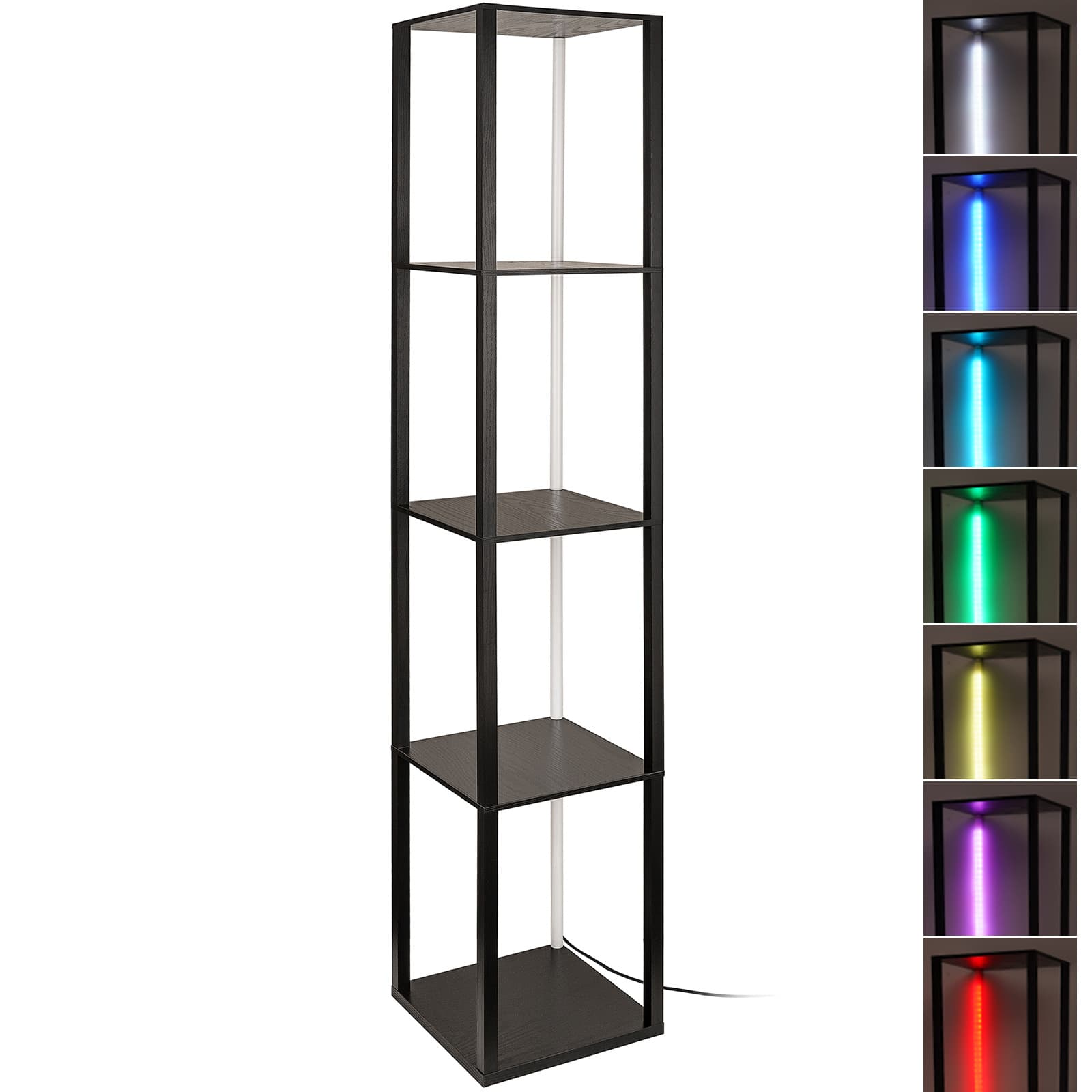 Bookshelf LED Floor Lamp Remote Control RGB Bookshelf Light Storage Shelf Floor Lamp Cross-border Floor Lamp Shelf Light