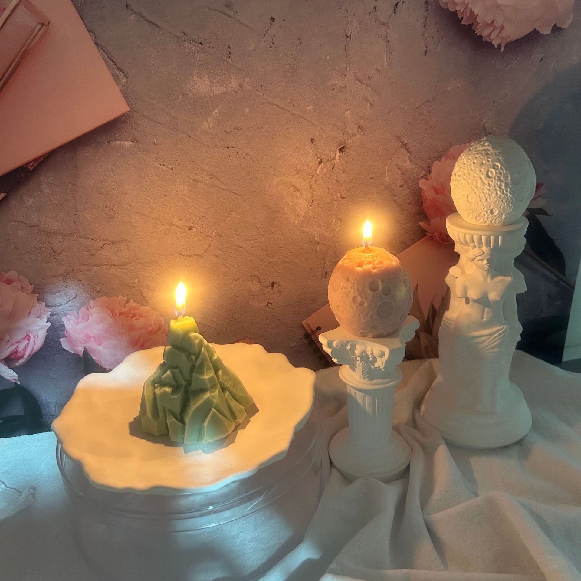 diy new moon meteorite shaped candle mold handmade soap aromatherapy ornament silicone mold