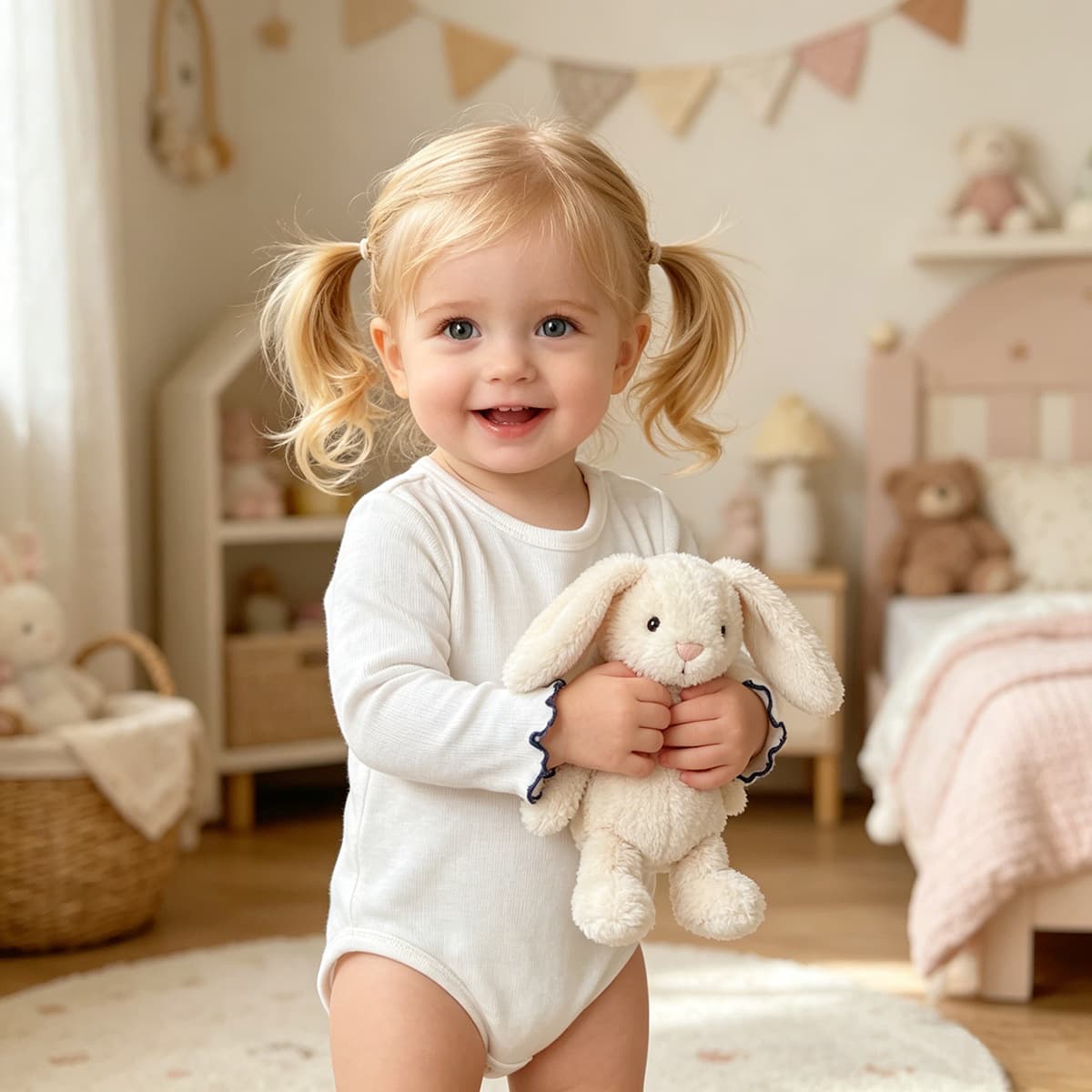 2026 Spring Baby Stretch Ribbed Wave Hem Romper + High-Waist Belly-Protection Leggings Set Baby Pajamas