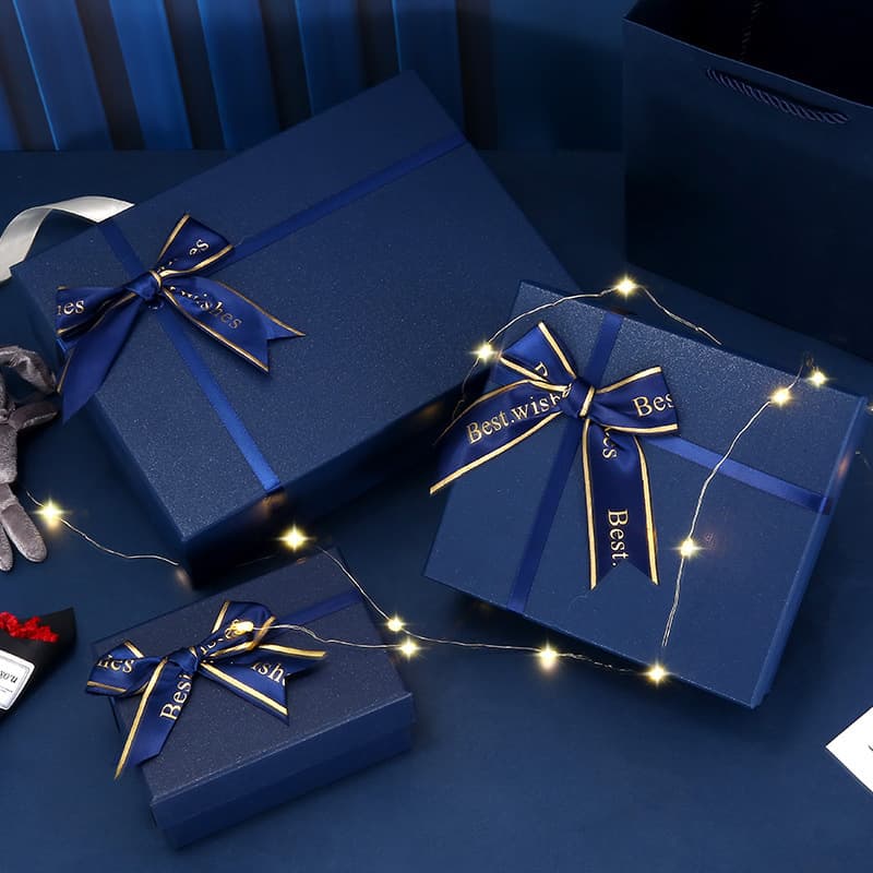 Blue Gift Box Souvenir Empty Box Birthday Gift Box Valentine's Day Premium Gift Box for Boyfriend