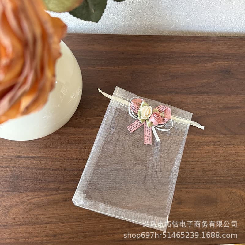 Ins-style Tulip Mesh Drawstring Bag for Candy, Festival Gift, Jewelry Packaging, Wholesale