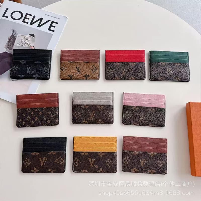 European and American Brand Card Holder Card Case Luxury Multi-Slot Style High-End Couple Monogram Bank Card ID Wallet Card Clip
