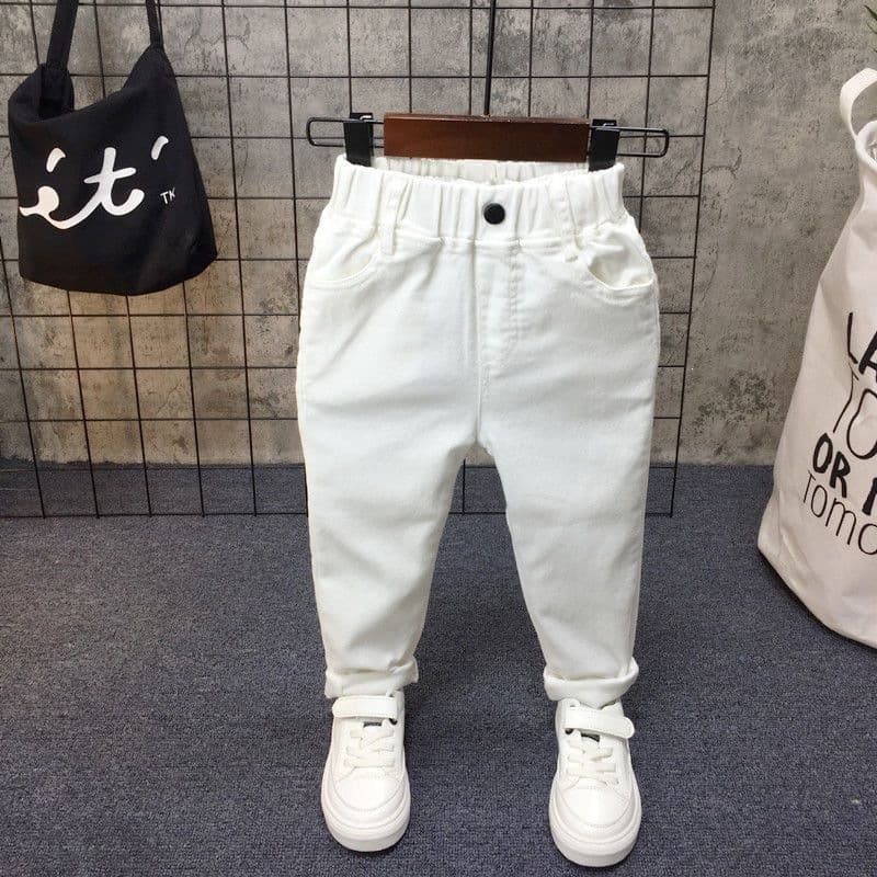 Children's clothing boys' white casual pants Korean style children's clothing new Korean style slim trousers thin jeans children's pants
