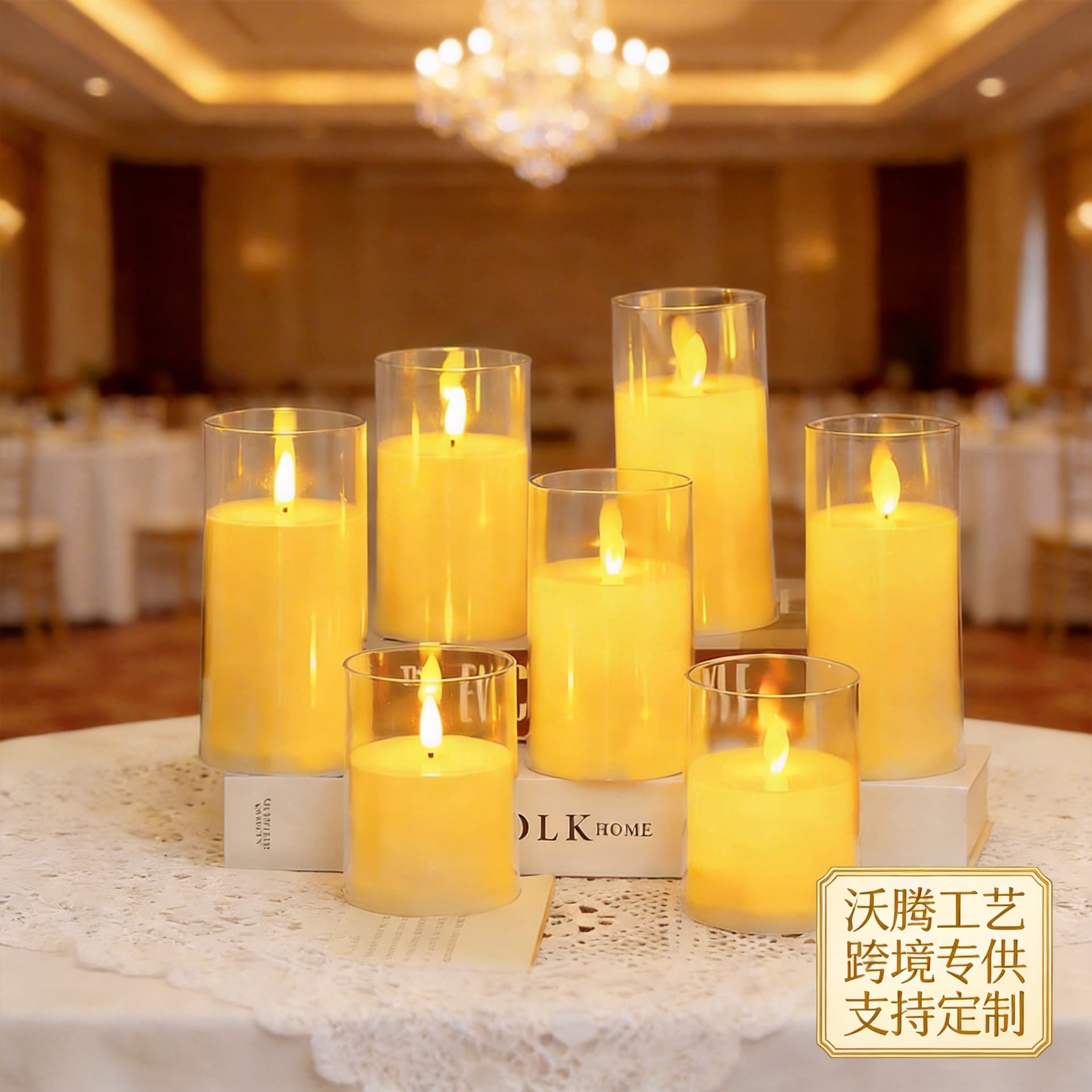 LED Digital Candle Light Artificial Swinging Acrylic Cup Wax Christmas Birthday Wedding Atmosphere Arrangement Fake Candle