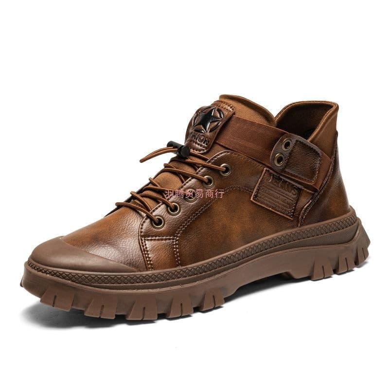 Men's Martin Boots 2025 New Winter Retro British Style Casual Leather Shoes Men's Ankle Boots Genuine Leather Thick-Soled Work Boots