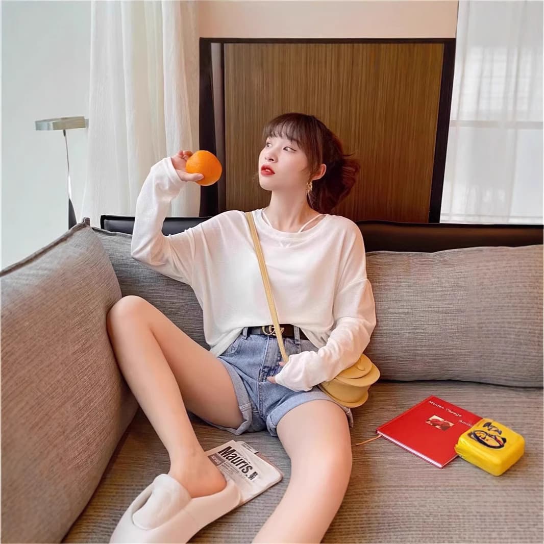 Loose-fitting, lightweight jacket, new style, summer sun protection clothing, long-sleeved t-shirt, loose-fitting jacket, 2025