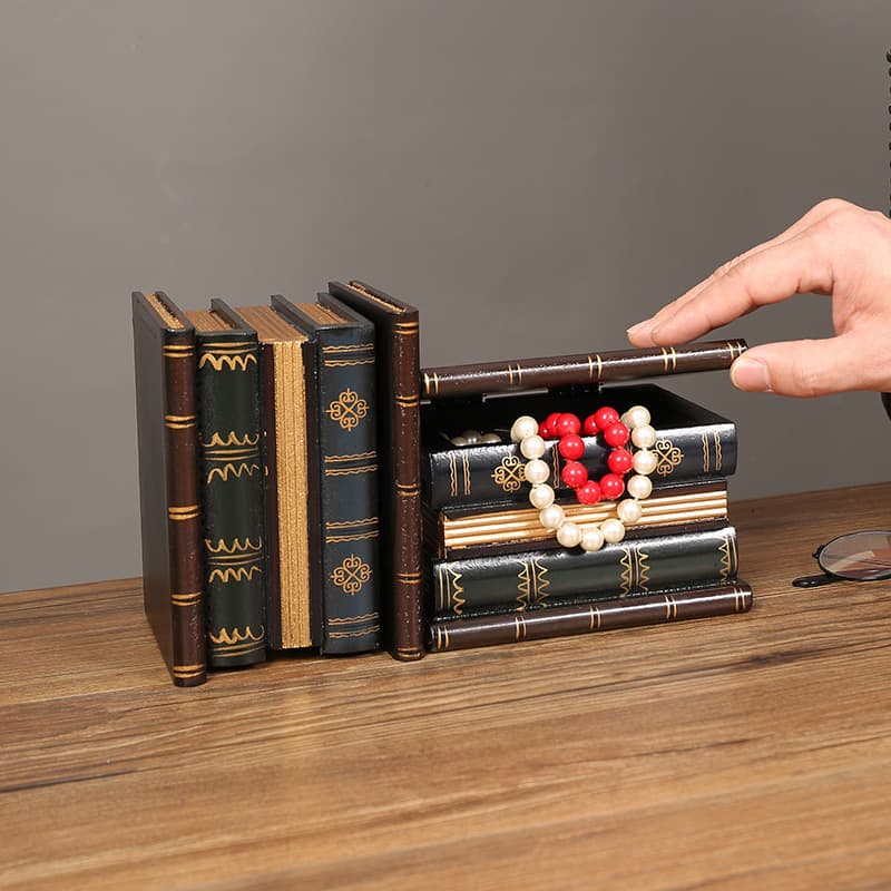 European Retro Pen Holder Study Office Fake Book Ornaments Desktop Decoration Photo Props Artificial Book Box Storage Box