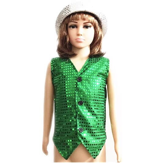 Boys Girls Adults Performance Unisex Double-sided Sequins Patch Vest Children Adult Thin Waistcoat 8 Colors