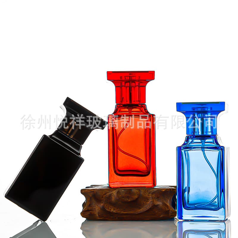 Creative Square Perfume Bottle 50ml Snap-On Fashion TF Perfume Bottle High-End Perfume Refillable Bottle Cosmetic Spray Bottle