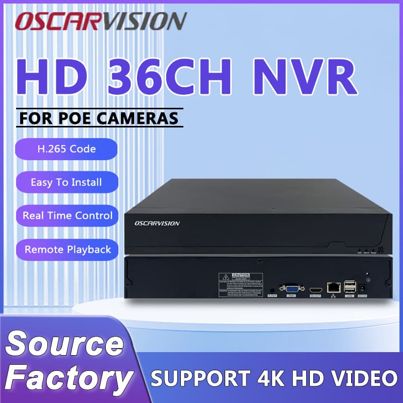 Dedicated POE Network Camera NVR Hard Drive Recorder HD Video 36/64/128-Channel Surveillance Host