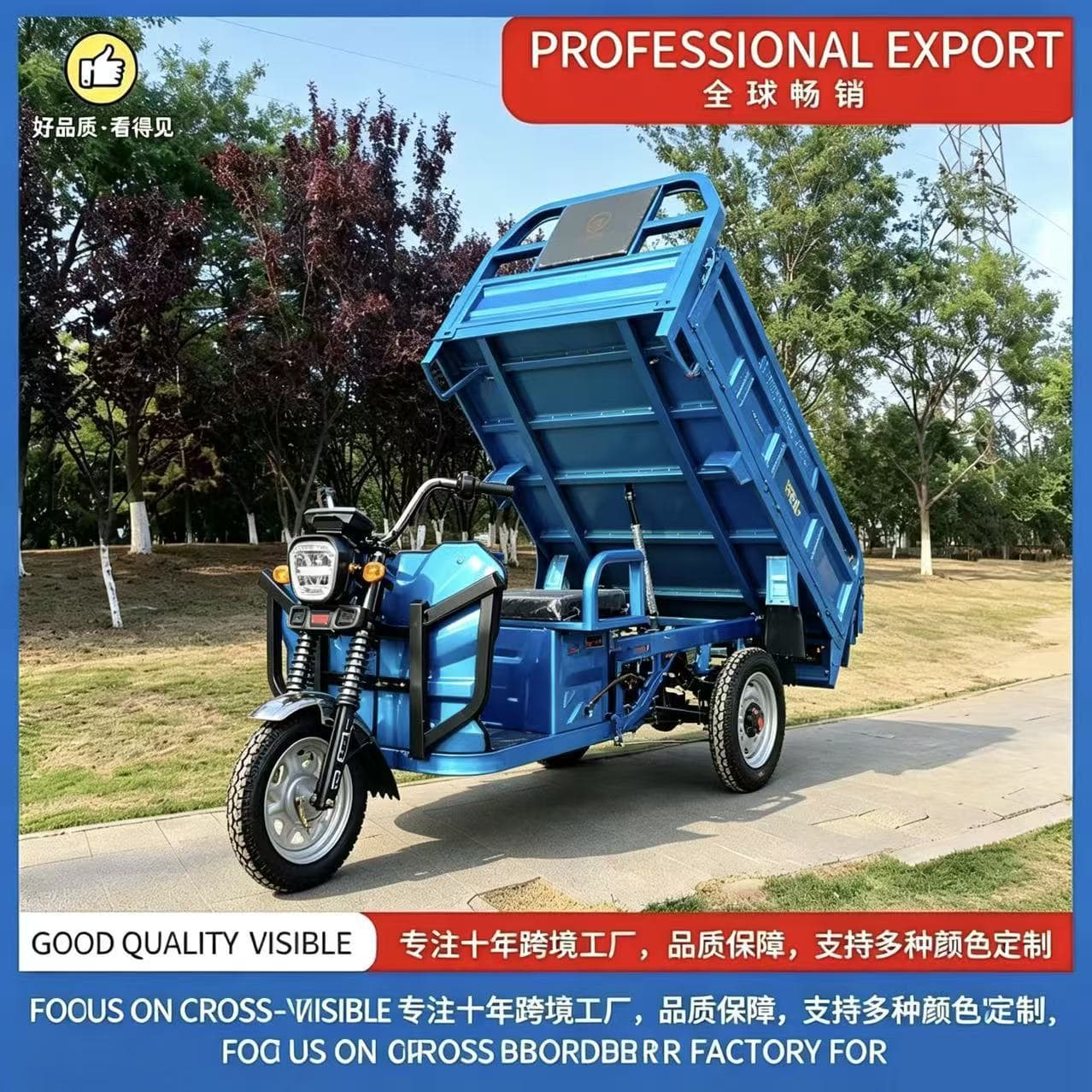 Electric Tricycle Adult Cargo Transport Electric Scooter Foreign Trade Factory Truck Cargo Agricultural Vehicle
