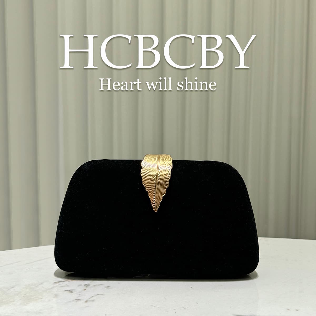 Black Vintage Velvet Leaf Clasp Evening Bag Women's Fashionable Clutch Lady Square Bag
