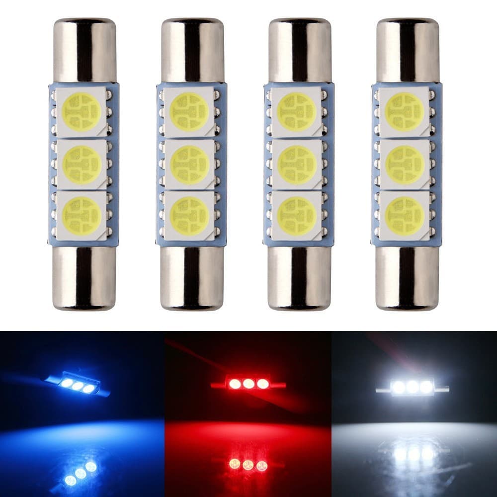 Flat head double tip ST6-5050-3SMD 28mm B6LED vanity mirror light visor light map light reading light