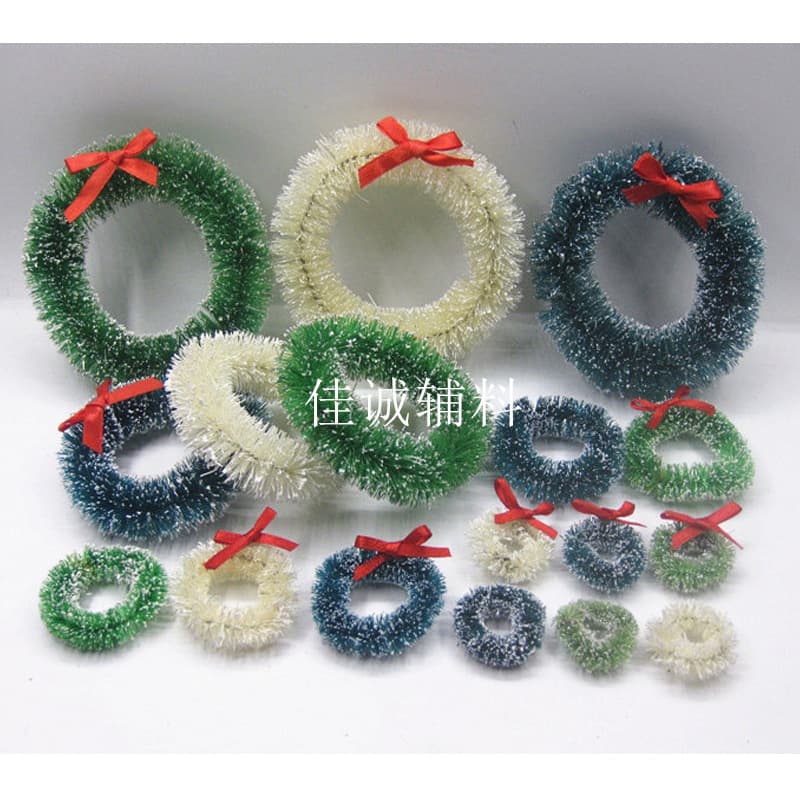 Cross-border Miniature Sisal Wreaths for Christmas Decorations, Holiday Ornaments in Sizes 3-9CM