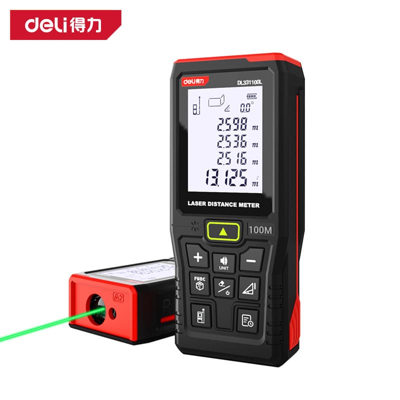 Deli Laser Distance Meter Handheld Infrared Measuring Ruler Electronic Ruler High-Precision Economy Model Distance Measuring Instrument