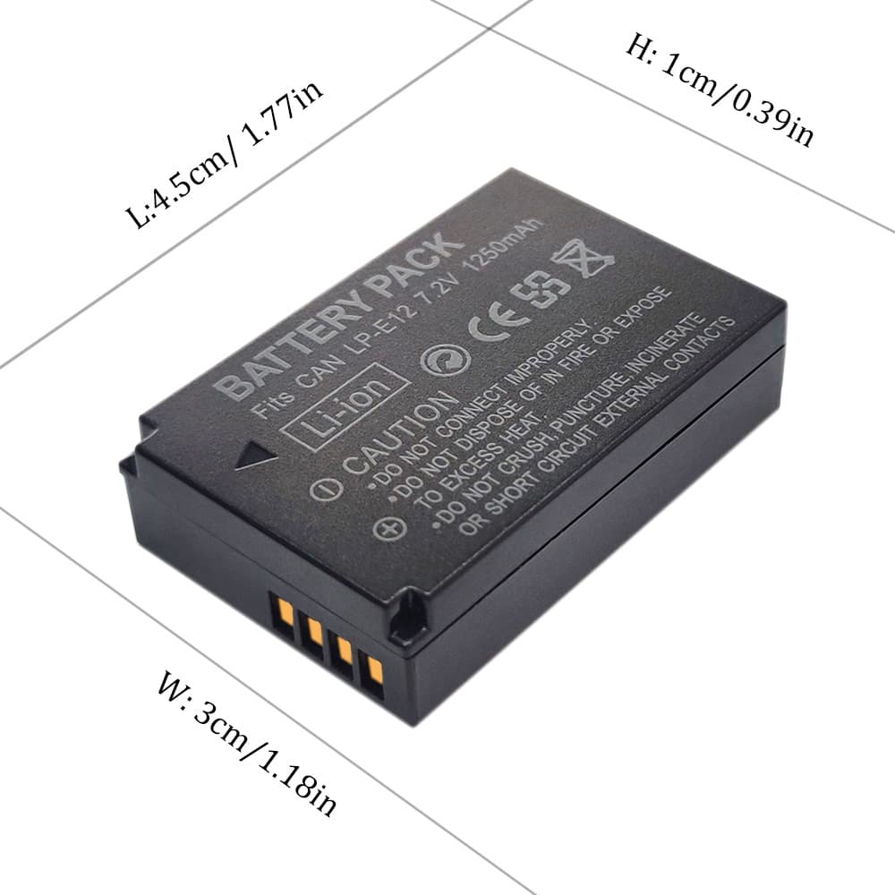 LP-E12 Battery for Canon EOS 100D M10 M100 M50 M Kiss X7 SX70 Camera