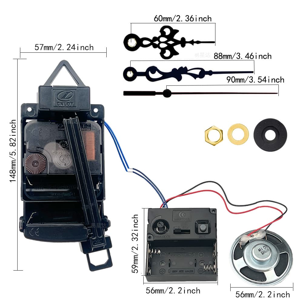 Cross-border Exclusive 4*4 Westminster Chime Pendulum Clock Movement with Hourly Strike and Music Box