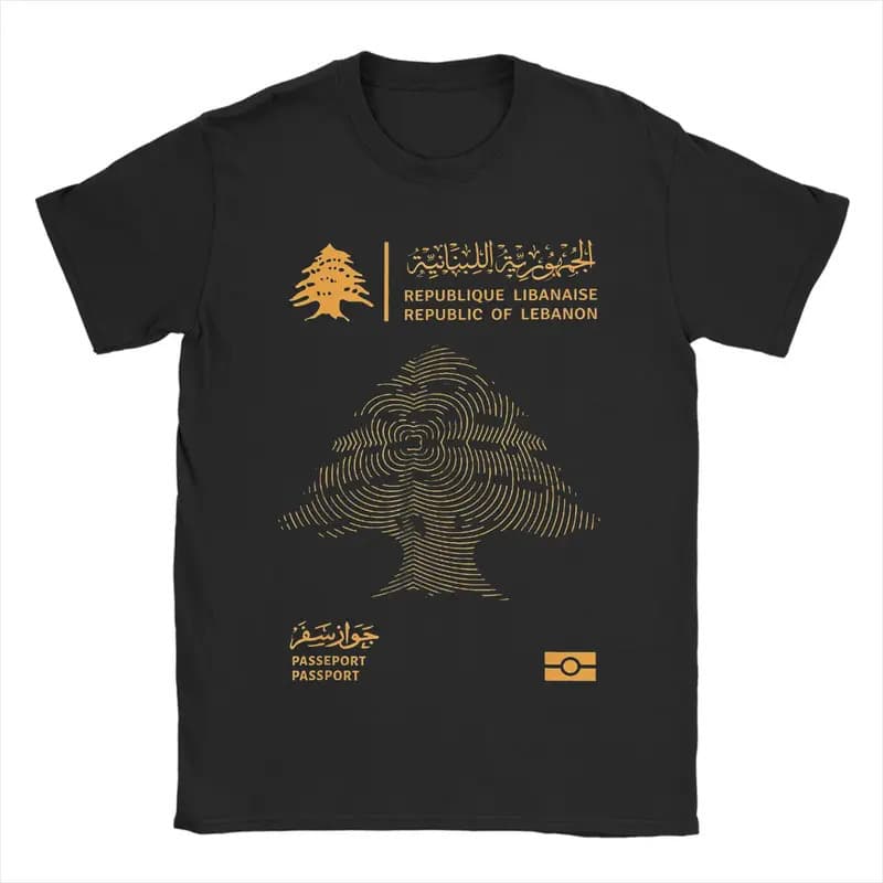 [Cross-border EU Size] Lebanese Lebanon Passport Flag Men T Shirt