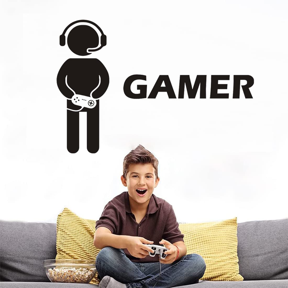Gamer Gaming Entertainment Room Decorative Wall Sticker Self-Adhesive Cartoon Anime E-Sports Room Background Poster