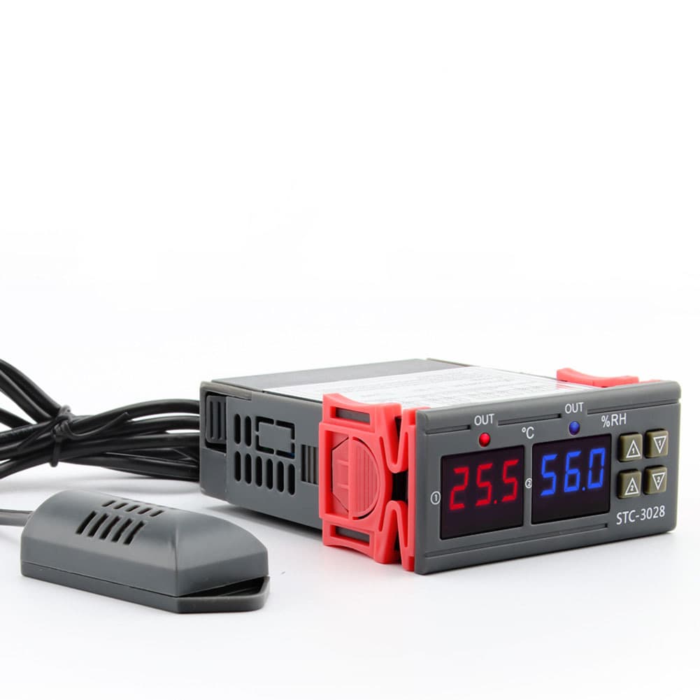 STC-3028 Intelligent Digital Display Temperature and Humidity Controller Temperature and Humidity Dual-purpose Greenhouse Hatching Breeding Constant Humidity Dehumidification