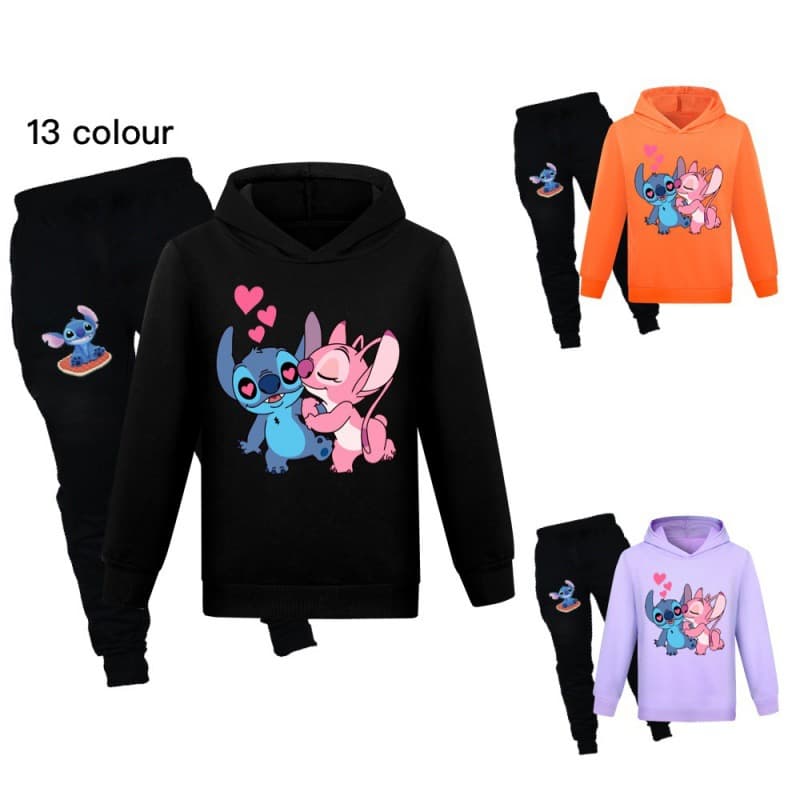 Boys' and girls' spring and autumn sweatshirt and trousers set 2076