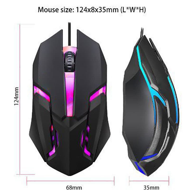 Factory Direct 4-Button Wired Mouse Honeycomb Lightweight Gaming LED Light Office Hole Mouse Wholesale