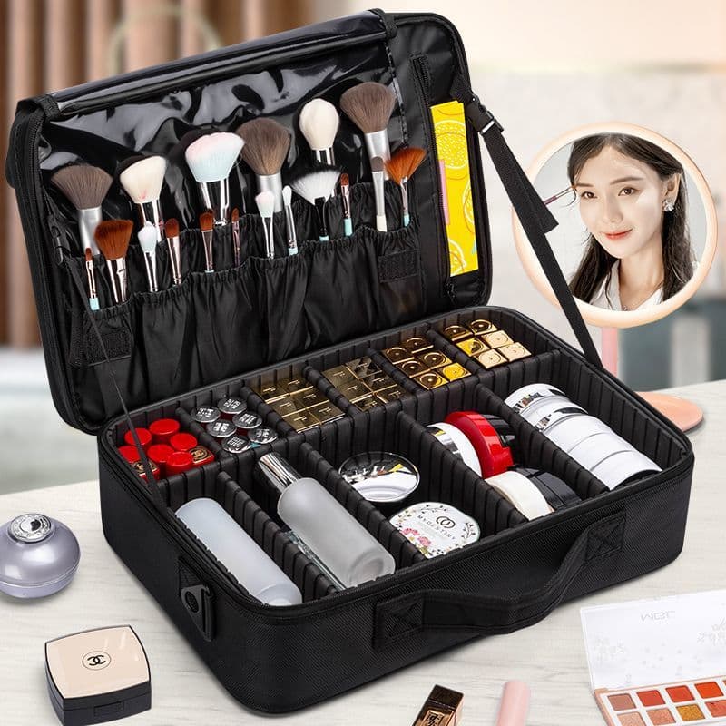 Youyan Premium Portable Makeup Bag with Mirror, Large Capacity, for Makeup Artist School, Tattoo, Travel Storage Box, Super Popular