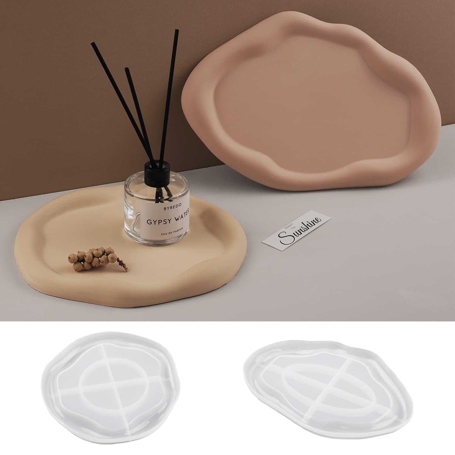 DIY Epoxy Resin Plaster Cement Cloud Irregular Tray Dish Washbasin Mold Storage Silicone Mold